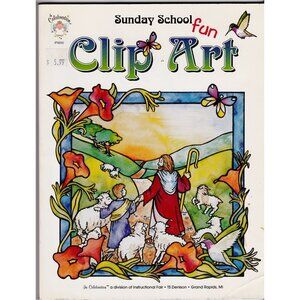 Sunday School Fun Clip Art Book Rachel Peterson 1998 Spiral-Bound Christian Art